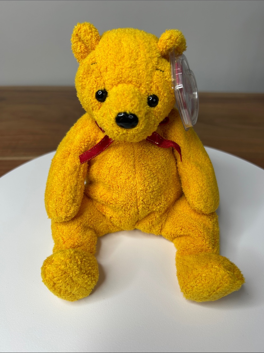 2001 TY Beanie Baby Poopsie Bear MWMT with Acrylic Display Case